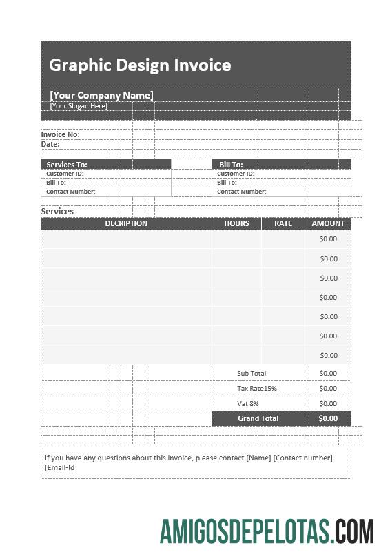 para download Modelo de fatura de design gráfico